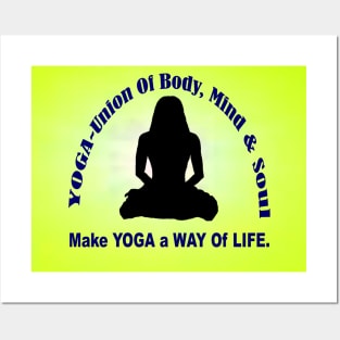 Make YOGA - A Way Of Life - Yellow Wall Art. Posters and Art